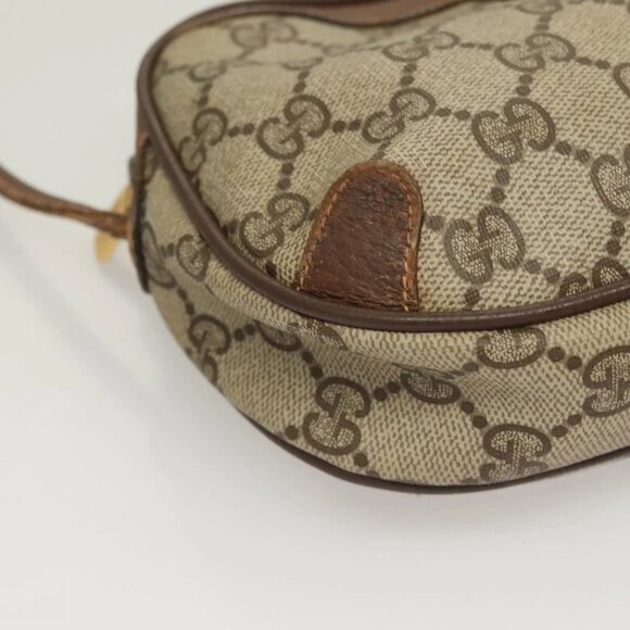 GUCCI GG Supreme Web Sherry Line Bag PVC Beige Gold 156 02 066 Auth bs27546 - Picture 4 of 16